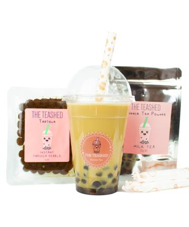 Traditional Milk Tea Bubble Tea Kit with 3 Servings | Tapioca + Milk Powder Kit | The TeaShed