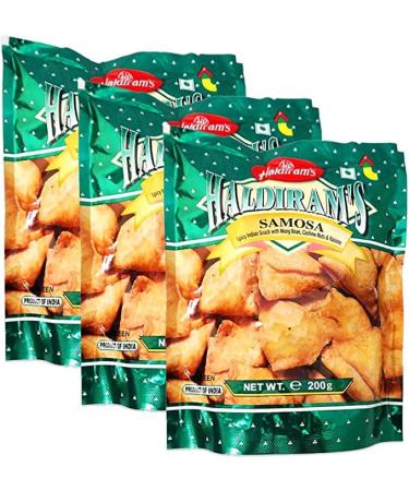 Haldiram's | Samosa | 200g | Tea Time Snacks | Cunchy | Indian Origin | Indian Snack (Pack of 3)