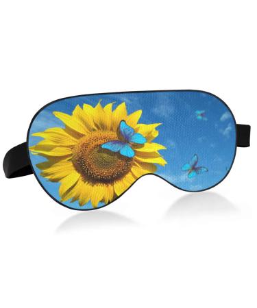 Haskirky Light Blocking Eye Mask Breathable and Adjustable Adult Men and Women Travel on Business Trips Yoga Meditation Light Smooth Comfortable Eye Mask Office Deep Sleep Goodies Sunflower Flowers