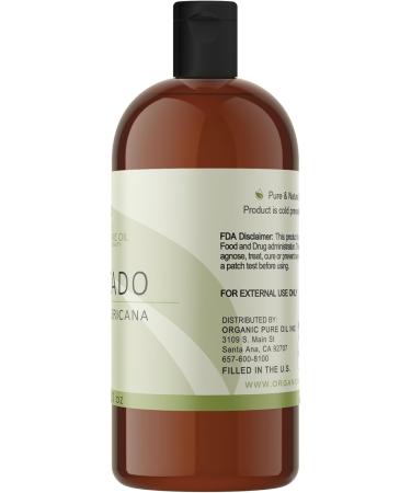 100% Pure Avocado Oil - Unrefined Cold Pressed Non-GMO | 32 oz Bulk Carrier for Skin Hair Nails & Body - Vegan & Fair Trade - Buy Online on SooperMarket.com