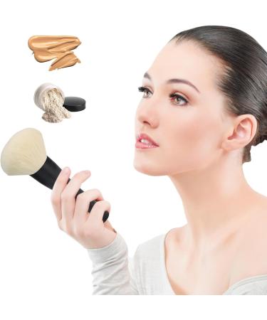 HEYMKGO Powder Makeup Brush - Full Face Powder Brush for Setting Powder Bronzer Blush Blending Buffing Sculpting - Large Fluffy Kabuki Brush with Synthetic Bristles for Even Application - Buy Online on SooperMarket.com