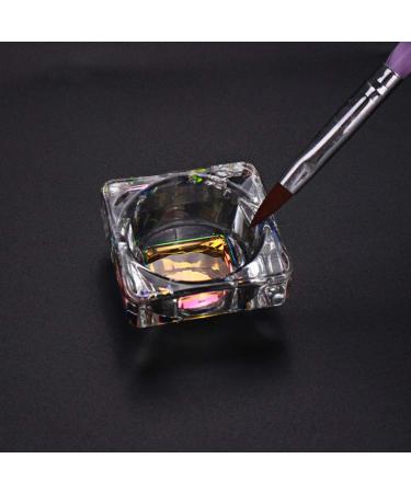 1 pc Rainbow Glass Crystal Acrylic Liquid Holder Dish Dappen Dish Glass Cup with Lid Bowl for Acrylic Powder Monomer Nail Tool HJ-NAPB019 (Square Shape) HJ-NAPB019-Square - Buy Online on SooperMarket.com