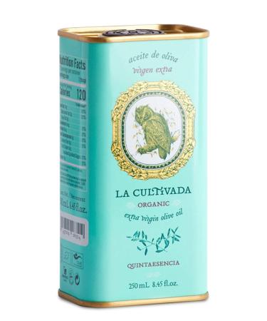 Organic Extra Virgin Olive Oil. Cold Pressed. Quintaesencia - Certified Organic by S.C. CAAE. . Gold Medal Winning Oil. Blend of Arbequina Hojiblanca and Picual. 500ml tin (GB-ORG-04)
