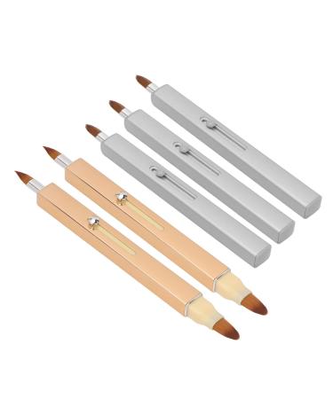 Verdant Touch Retractable Lip Makeup Brush Retractable Lip Makeup Brush Double and Single Ended Nylon Bristle Portable Brush