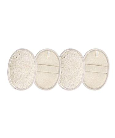 AKOAK 4 Pcs Natural Loofah Toilet Bath Exfoliating Bath Towel Environmentally Friendly Bath Loofah Sponge Mat