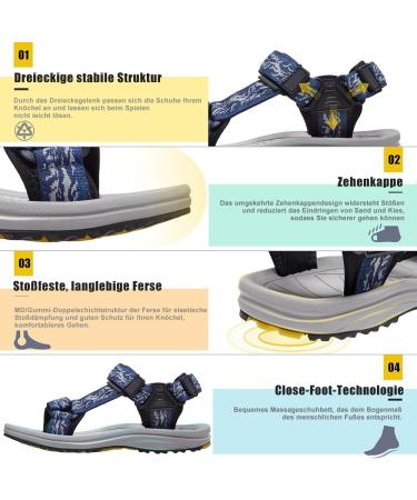 Outpro Men s Flat Trekking Sandals - Non-Slip Durable Sports Sandals for Beach & Outdoor Use - EU Size 43 - Blue - Buy Online on SooperMarket.com