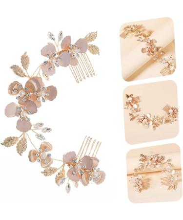 Mikinona Pearl Rhinestone Couple Combs Crystal Hair Comb Headband Floral Hair Comb Hairband Hair Comb Headdress Bridal Headband Comb Wedding Hair Accessory Women Headdress Bridal Headdress - Buy Online on SooperMarket.com