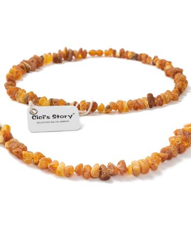 Amber collar for dogs and cats - Certified Baltic raw amber in premium quality - 68cm