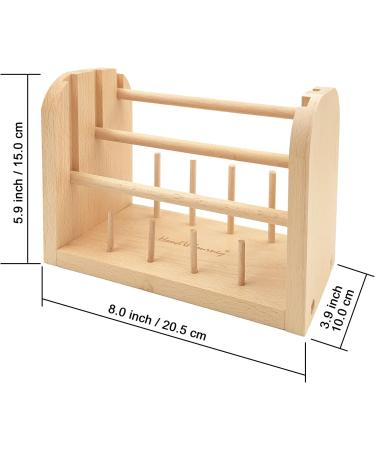 Hand U Journey Wood Spools Holder | 3-Thread Beech Rack Organizer for Macrame, Weaving, Sewing & Yarn - Buy Online on SooperMarket.com