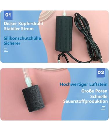 Buy Mini USB Aquarium Air Pump - Quiet Energy-Saving Oxygen Bubbler with Air Stone & Silicone Hose for International Shipping - Buy Online on SooperMarket.com