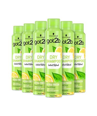 Schwarzkopf got2b Fresh It Up Extra Fresh Dry Shampoo Refreshes Hair Inbetween Washes No White Residue Vegan Silicone Free 200 ml - Pack of 6