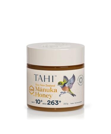 Tahi Raw Manuka Honey New Zealand UMF 10+ Certified (MGO 263+) - 100% Sustainable Monofloral and Natural Honey - Non-GMO Glyphosate-Free and Gluten-Free - New Zealand Manuka Pure Honey - 250gr. 250 g (Pack of 1)