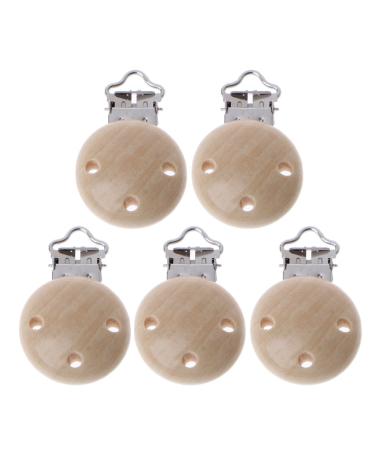 WT-DDJJK Pacifier Clip Metal Pacifier Clips Wooden Baby Pacifier Clasps Holder Accessories