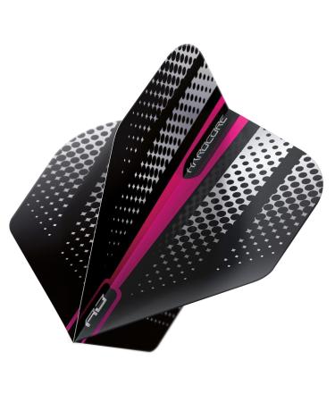 RED DRAGON Hardcore Radical Dart Flights - 4 Sets Per Pack (12 Dart Flights in Total) Pink Flash