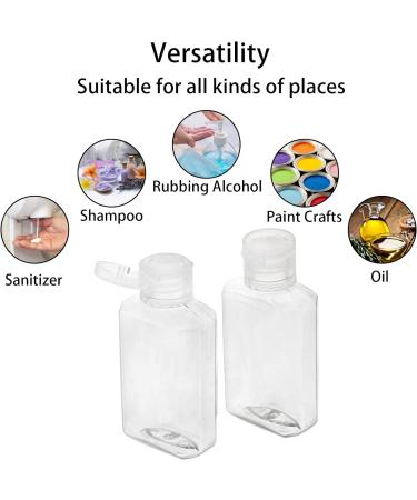60 Pack 2 oz Clear PET Travel Bottles with Flip Top Caps - Portable Refillable Containers for Hand Sanitizer, Shampoo, Lotion - Travel Size Toiletry Bottles - Buy Online on SooperMarket.com