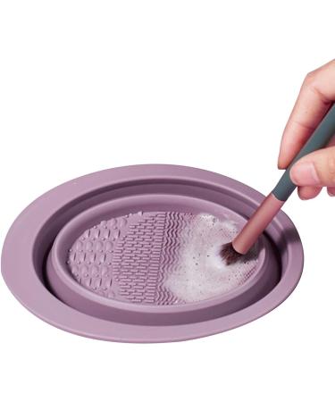 Jomewory Makeup Brush Cleaner Cosmetic Brushes Scrubber Bowl Portable Cleansing Mats Washing Tool For Women's Brushes Sponge and Puff Purple - Buy Online on SooperMarket.com