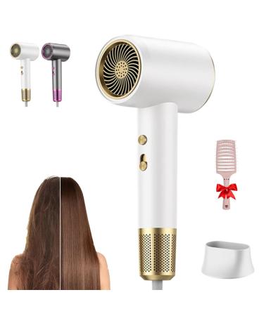 Numoya Jetspeed Hair Dryer Numoya Hair Dryer 2000w Numoya High Speed Hair Dryer Numoya Highspeed Dryer with Diffuser Faster Drying Reduce Frizz Mini Travel Size Adjustable Speed (White)