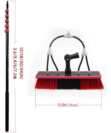 Telescopic Rod Cleaning Brush Water Fed Pole Kit Window Cleaning Pole 3-11m Water Fed Telescopic Brush Angle Adjustable Band Scraper for Photovoltaic Panel Cleaning Trucks 5.4M/18FT 35cm Brush Head 5M/17FT - Buy Online on SooperMarket.com