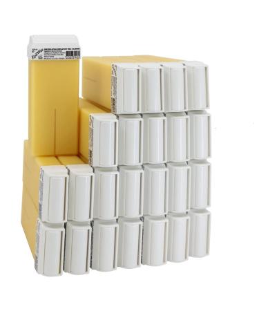 EpilWax Set of 24 White Wax Cartridges for Hair Removal - Large 100 ml Roll-on Waxing Refills Vanilla 100 ml (Pack of 24)