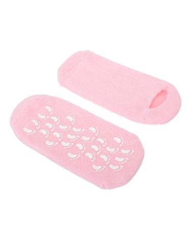 Lurrose moisturizing socks gel heel socks silicone socks anti -cornea heel spur sock barre ballet dance anti -slip foot care sock fitness gym floor socks pink