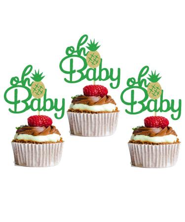 24 Pcs Pineapple Oh Baby Cupcake Toppers Cute Summer Fruit Gender Reveal Party Baby Shower Birthday Party Cake Decoration Dessert Insert MGPFERD