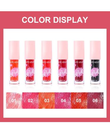 6 Color Lip Tint Stain Set - Matte Velvet & Watery Lip Stain with Moisturizing Plumping Effects - Shimmery Mini Liquid Lipstick - Waterproof, Long-Lasting Lip Color Makeup - Buy Online on SooperMarket.com