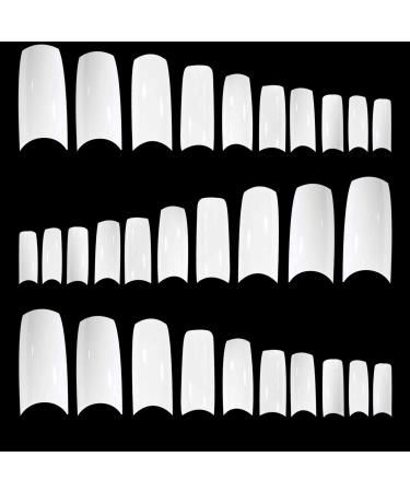 TRIXES 500 White French False Acrylic Nail Art Tips Gel Makeup