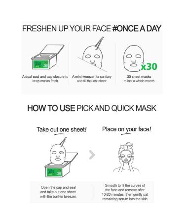 DewyTree Pick and Quick Daily Mask - 30 Sheets Peppermint Lime | Calming Face Mask for Hydration & Refreshing Skin - Buy Online on SooperMarket.com