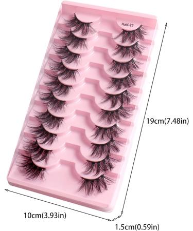 Eyelash Package Trays High Imitation 10 Pairs of Half Eye Eyelashes Grafting Eyelashes Curling Eyelashes Small Eyelash Curler C One Size - Buy Online on SooperMarket.com