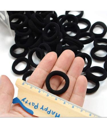 LEBQ 200 Mini Hair Bands for Girls & Babies - Soft Elastic Hair Ties in Black | Perfect for Kids' Hairstyles - Buy Online on SooperMarket.com