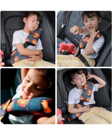 Kids Seatbelt Adjuster & Travel Pillow - Rainbow Pattern | Neck Support & Shoulder Pad for Car Seat & Pushchair - Buy Online on SooperMarket.com