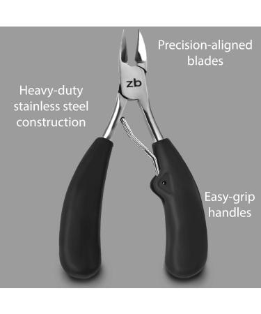Zizzili Basics Large Toe Nail Clippers for Thick or Ingrown Nails - Easy Grip, Sharp Stainless Steel - Best Pedicure Tool for Seniors - Black Handle - Buy Online on SooperMarket.com