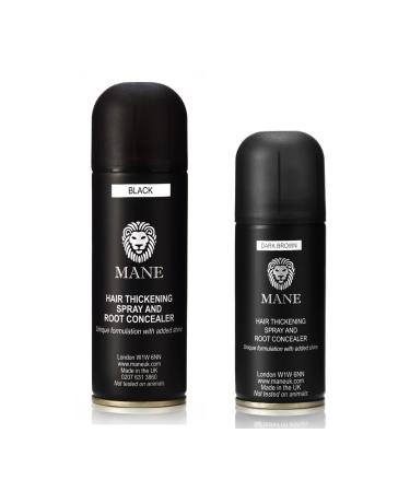 MANE Hair Thickening Fiber Spray (200 ml Grey) 6.76 Fl Oz (Pack of 1) Grey