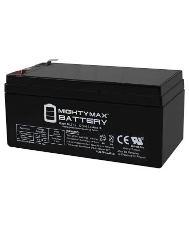 Mighty Max Battery ML3-12 - 12V 3AH SLA Battery Replaces PS-1230 LC-R123R4P NP3-12