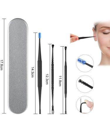 Vicloon Ear Wax Removal 7pcs Ear Cleaning Kit Ear Pick Ear Tools Set with Storage Box and Brush New Turbofan Structure Ear Cleaner Ear Wax Remover with One-Piece Earsafe Design for Adult and Kid black - Buy Online on SooperMarket.com