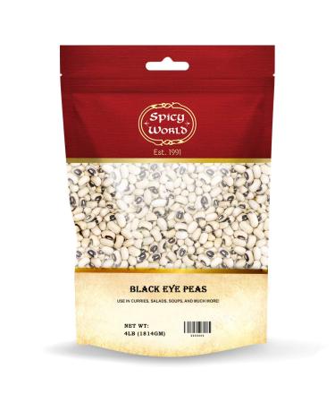 Spicy World Black Eye Peas Cowpeas Bag - Protein Rich, USA Grown - 4 Pound (64oz)