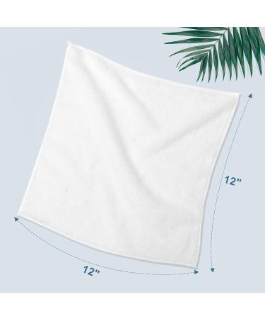 HOMEXCEL Microfiber Washcloths Towel Pack of 24 - 12x12 White | Highly Absorbent & Soft Face Towels for Bathroom, Gym, Hotel & Spa - Fast Drying Multi-Purpose Cleaning Cloth - Buy Online on SooperMarket.com