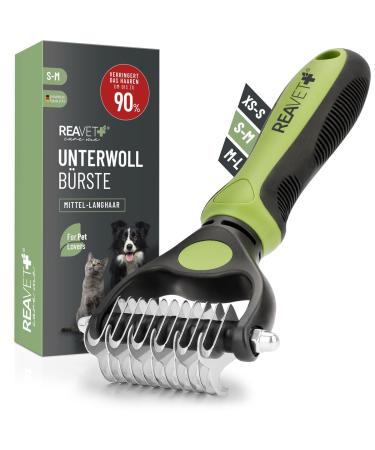 Reavet dog brush & cat brush underwool brush for long hair i medium breeds (size S-M) i removed Unterwolle & M dzungen i with massage effect & top hair protection i fur brush for dogs cats
