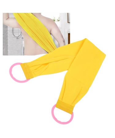 Double Sided Exfoliating Back Scrubber with Coarse Sand | Handle for Body Washing Shower - Yellow - Buy Online on SooperMarket.com