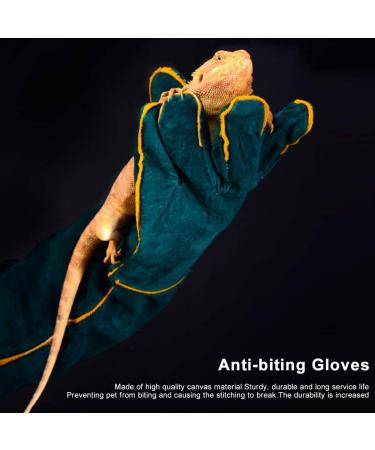 Joyzan Animal Handling Gloves Bite Proof Durable Reptile Scratch Protection Anti Safety Ultra Long Leather Mitten for Bathing Grooming Welding Resistant Catch Pets Grasping Biting Squirrel Snake Dog Blue - Buy Online on SooperMarket.com