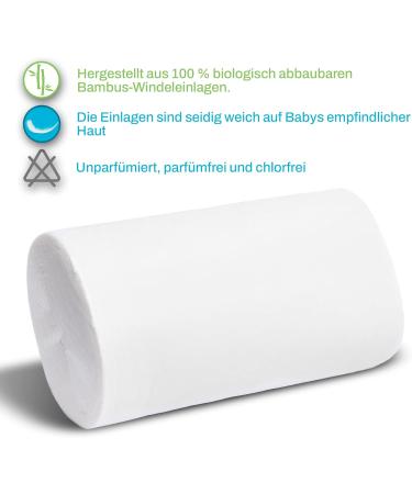 JM Baby Diaper Inserts - 100% Biodegradable Bamboo Cloth Diaper Insert Fragrance & Chlorine Free 2-Pack (100 Sheets) - Buy Online on SooperMarket.com