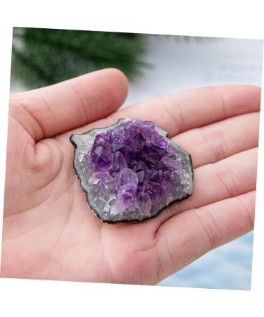 PRETYZOOM Purple Ornament 2pcs Amethyst Cluster Chips Rock Amethyst Gravel Geode Natural Crystal Adornment Irregular Fluorite - Buy Online on SooperMarket.com