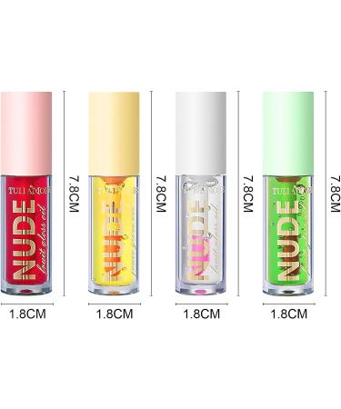 LOPHE 4Pcs Plumping Lip Oil Kit Makeup Lip Gloss Set Fruit-Flavored Lip Care Oil Long Moisturizing Lip Gloss Tinted Lip Oil Non-Sticky FInish High-Shine Hydrating Light Clear Liquid Lipsticks 4PCS-C - Buy Online on SooperMarket.com