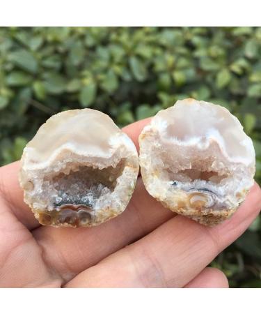 1pair Beautiful Natural Agate Geode Little Geode Cluster Rare Gem Home Decoration Collection for Gifts