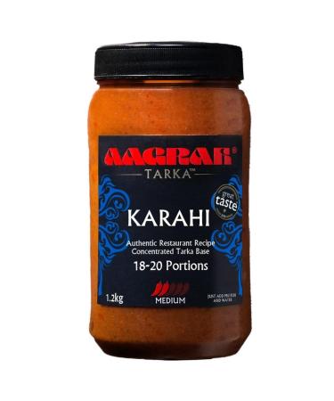 Aagrah Karahi Tarka Concentrated Indian Curry Cooking Sauce - Authentic Restaurant Recipe Base - Medium Mild - 1.2kg Catering Tub