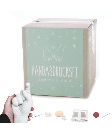 Handprint set for couples or the Handicxal Set Hand Proof for Adults incl.Colors 450 grams of alginate 1200 grams of plaster & more Praxy
