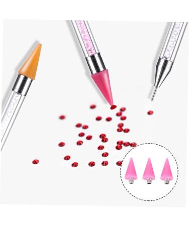 Healeved 6 Pcs Wax Head Rhinestone Dotting Pen Tips Nail Picker Replacement Tips Rhinestones Picker Tips Point Drill Pen Tip Rhinestone Picker Head Manicure Tools Nail Art Tool Pink Acrylic - Buy Online on SooperMarket.com