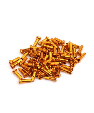 Bike Spoke Nipples Steel Spoke Nipples Mountain Bicycle Spoke Cap for 14G 40Pcs 6 * 14mm Gold