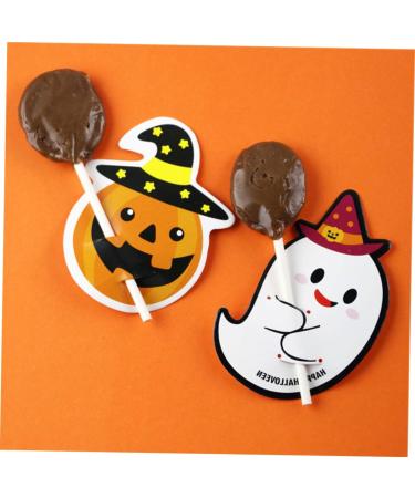Warmhm 50pcs Halloween Message Card Halloween Candy Tag Packaging Decoration Card Paper Card Halloween Decor Pencil Caps Tooth Charms Candy Wrapping Card Lollipop Pumpkin - Buy Online on SooperMarket.com
