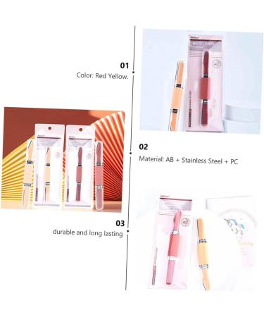Housoutil Double-Headed Eyebrow Brush Set for Women - 2 Sets Red Eyebrow Makeup Tool - Buy Online on SooperMarket.com